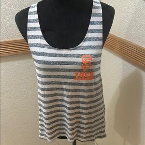 Victoria Secret Pink x SF Giants Striped Gray and Orange Women's Tank Size M!